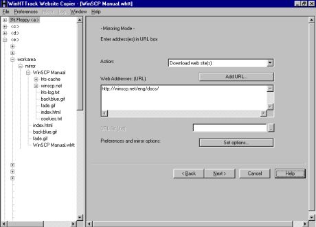 WinHTTrack Screenshot